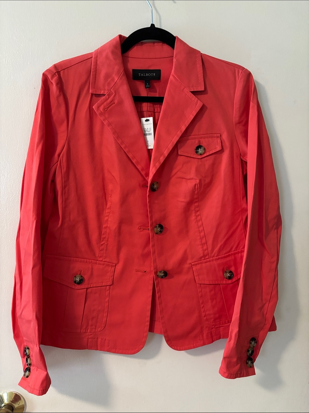 Talbots Coral Single-Breasted Button Blazer